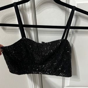 River island crop top sequin shirt